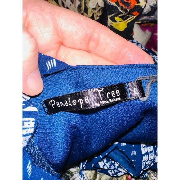 FB7 Penelope Tree Dress Mini Large Blue Womens - Picture 6 of 7